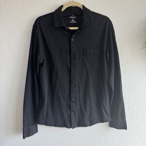 Fabletics The Dash Men’s Small Black Button Up Shirt Long Sleeve Performance